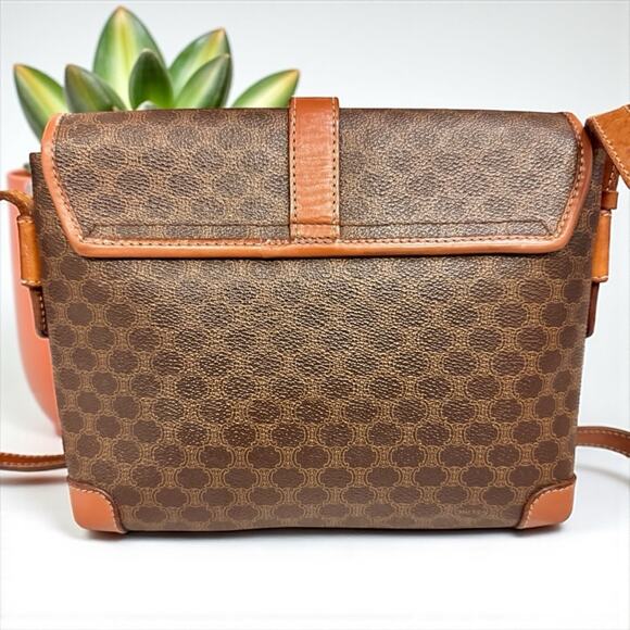 Celine Brown and Tan Leather Messenger Bag - Picture 2 of 12